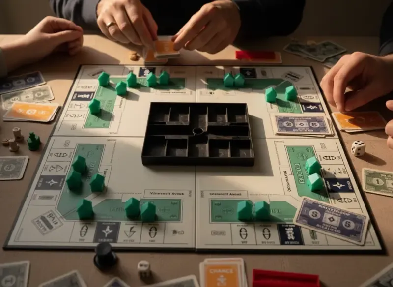 Player using the housing shortage strategy under official monopoly rules house buying